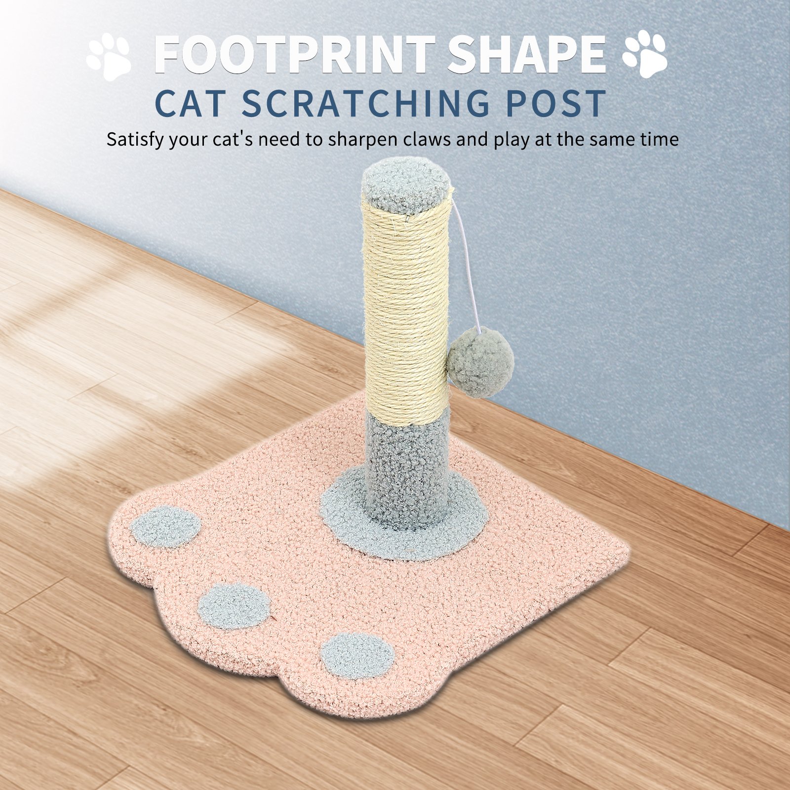 Cute Paw Footprints Cat Scratch Columns, Grinding Claws To Play With ...