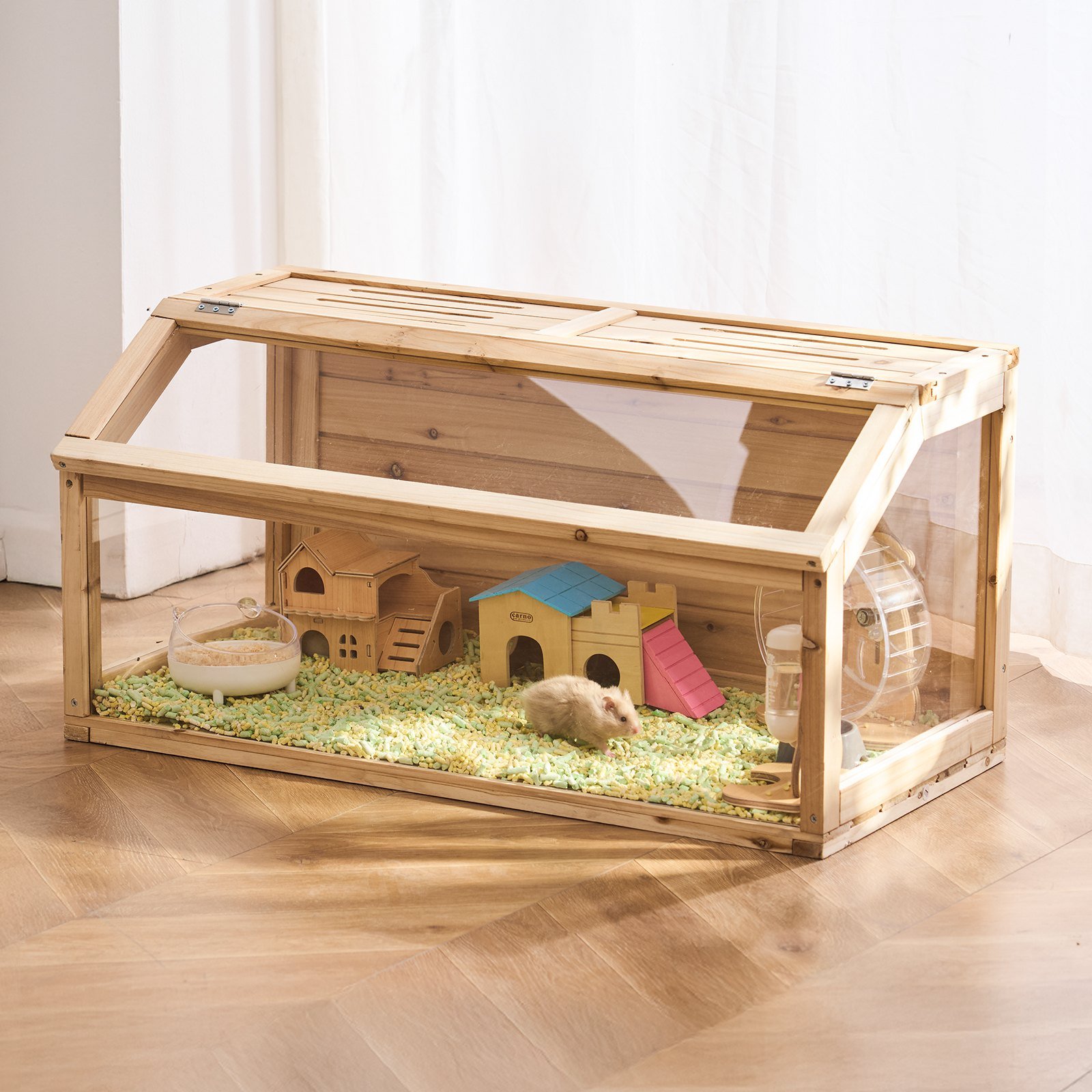 Wooden Hamster Cage Habitat 48 In Clear Mice Rodents Small Animals Cage