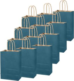 Classic Blue Gift Bag with Handles Bulk 24Pcs Paper Bags -8.3"x6"x3. 15" Party Favor Bags - Solid Color