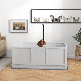 Whelping Box for Puppies with Pee Pad (Option: White-1100x600x160 mm)