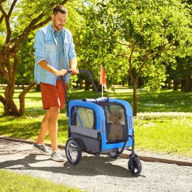 Dog Bike Trailer (Option: Blue-830x220x640 mm)