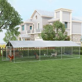 19.7' x 7.5' x 4.9' Outdoor Dog Kennel for Large-Sized Dogs with Waterproof UV Resistant Roof (Option: Silver-1830x380x150 mm)