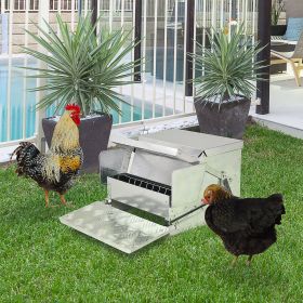 30 lbs Capacity Automatic Chicken Poultry Feeder with a Galvanized and Build (Option: Silver-470x450x335 mm)