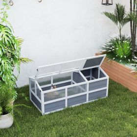 3-Room Tortoise Habitat House w/ Balcony & 2 Stories (Option: Light Gray-1300x540x170 mm)