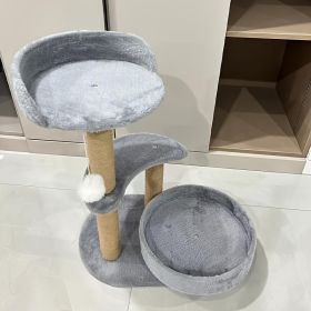 Multi-layer Cat Tree Indoor Cat Furniture With Scratching Post And Interactive Ball Toy Great Value Pet Consumption Tree (Option: Gray)