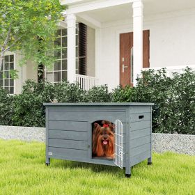 L Decorative Dog Cage Kennel Wire Door with Lock (Option: Dark Gray-890x150x610 mm)