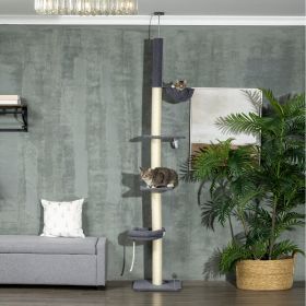 Floor To Ceiling Cat Tree (Option: Black, Cream-480x230x480 mm)