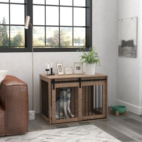 Dog Crate (Option: Brown-1110x710x145 mm)