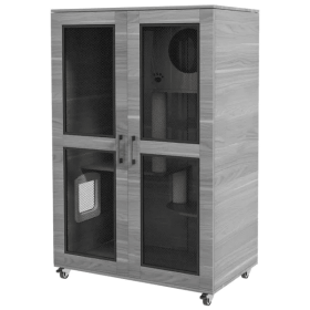 Cat Villa, Cat Apartment With Wheels (Option: Grey)