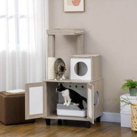 65" Corner Modern Cat Tree Tall for Climbing (Option: Gray-775x585x260 mm)