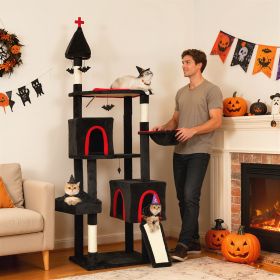69" Cat Tree (Option: Black-510x280x630 mm)