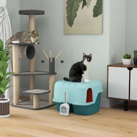 Cat Litter Box with Scoop (Option: Green-540x520x290 mm)