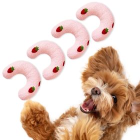 Cat Pillow, Small Pillow for Cat, Cat Blankets for Indoor, Pet Toy, Small Banana Donut Bed for Pets, Little Pillow for Cats No Heating Pad (Color: Pink × 4)