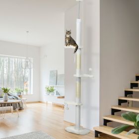 Floor To Ceiling Cat Tree (Option: White-370x180x540 mm)