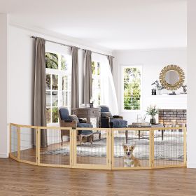 Pet Gate (Option: Natural Wood-770x770x160 mm)