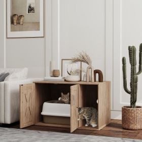 Cat Litter Box Enclosure with Drawers (Option: Walnut-910x580x130 mm)
