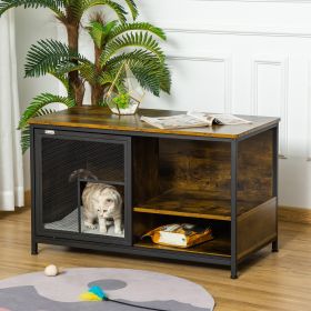 Cat House with Soft Cushion (Option: Rustic Brown-1080x640x180 mm)