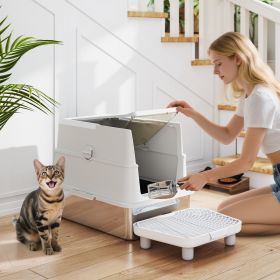 Stainless Litter Box with High Sides (Option: Light Gray-620x420x210 mm)
